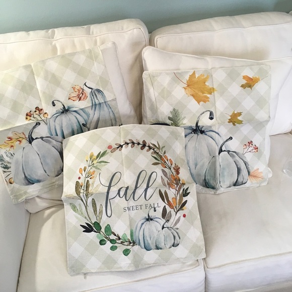 Amazon Other - 3 Fall Pumpkin Decorative Pillow Covers